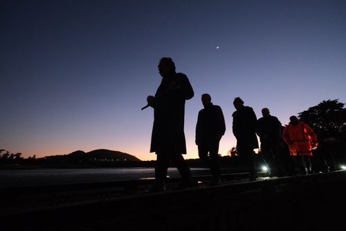Walking to a blessing ceremony at Māngere site ahead of early excavation work - 2019